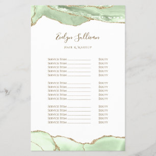 Jade Green agate price list flyer