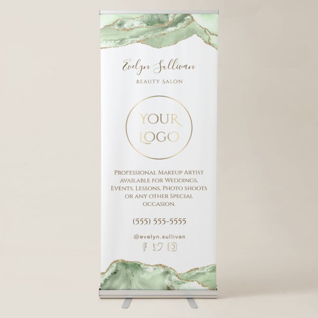 Jade green agate retractable banner (Front)
