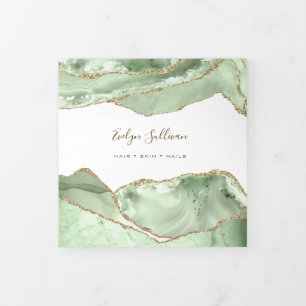 Jade Green Agate Trifold Brochure
