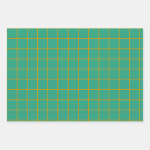 Jade Green and Gold Wrapping Paper Sheet