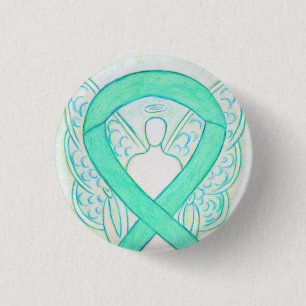 Jade Green Angel Awareness Ribbon Custom Pin