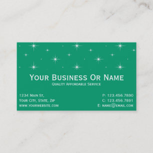 Jade Green & Bright Stars. Name / Business Business Card