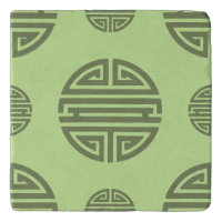 Jade Green Chinese Shou Longevity Character