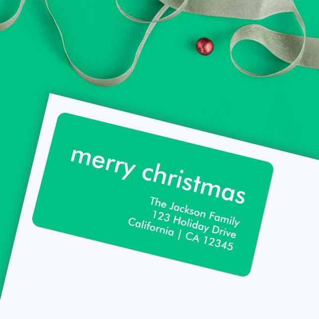 Jade Green Christmas | Vibrant Minimal Address Label (Creator Uploaded)