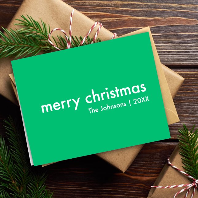 Jade Green Christmas | Vibrant Trendy Minimal Holiday Card (Creator Uploaded)