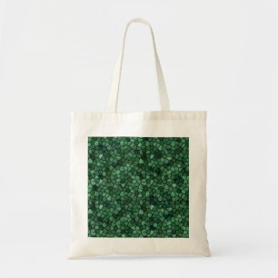 Jade Green Cobbled Patchwork Terrazo Pattern Tote Bag
