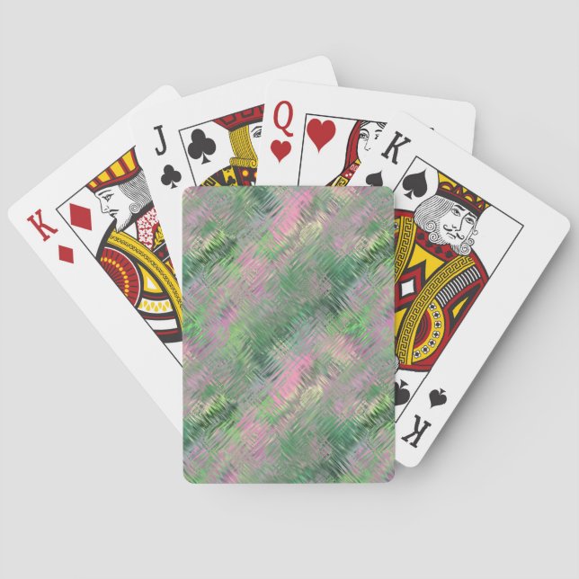 Jade Green Crystal Gel Pattern Playing Cards (Back)