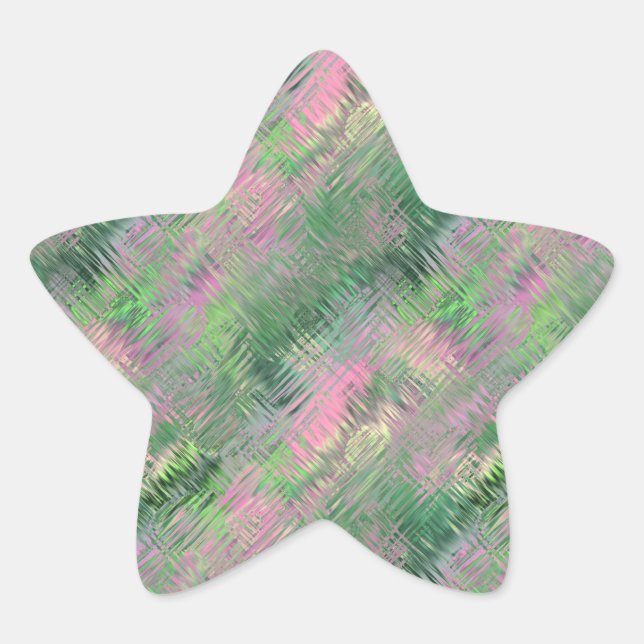 Jade Green Crystal Gel Pattern Star Sticker (Front)