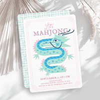 Jade Green Dragon Pink Chinoiserie Mahjong Party