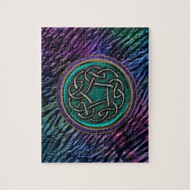 Jade Green Metal Celtic Knot Jigsaw Puzzle (Vertical)