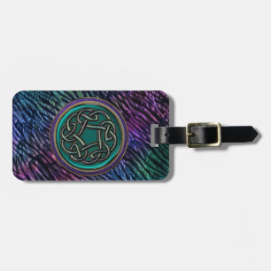 Jade Green Metal Celtic Knot Luggage Tag