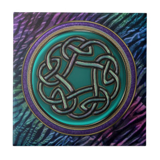Jade Green Metal Celtic Knot Tile