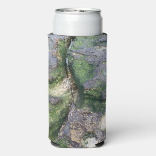 Jade Green Mossy Beach Rocks Toowoon Bay Seltzer Can Cooler