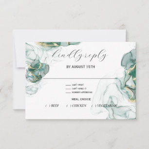 Jade Green Onyx Fluid Alcohol Ink   RSVP Card