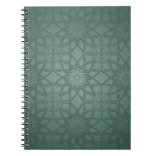 Jade Green Ornate Geometric Pattern Notebook