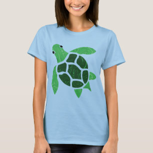 Jade Green Sea Turtle Mosaic Artwork T-Shirt