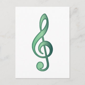 Jade Green Treble Clef Postcard