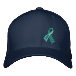 Jade Hope Cancer Ribbon Awareness Embroidered Hat