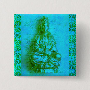 Jade Kwan Yin 15 Cm Square Badge