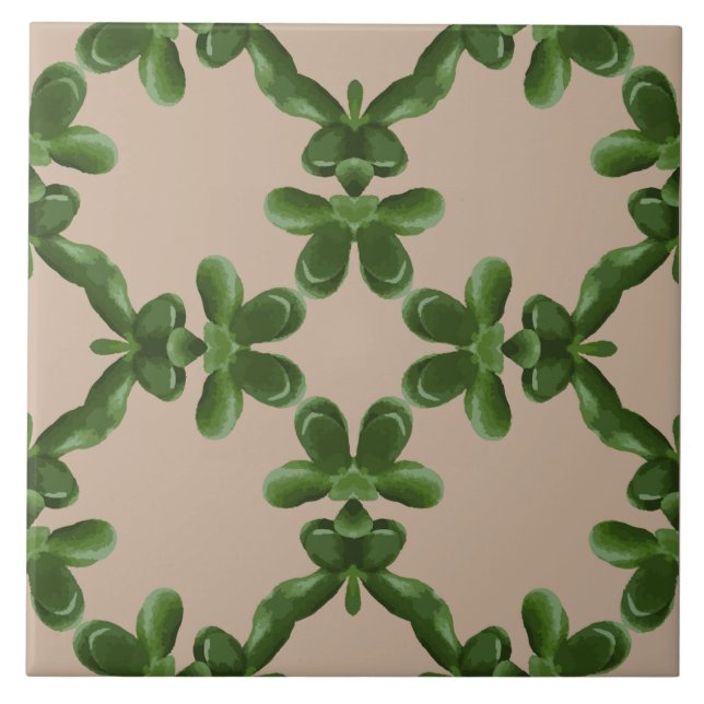 Jade Lattice in Beige Tile (Front)