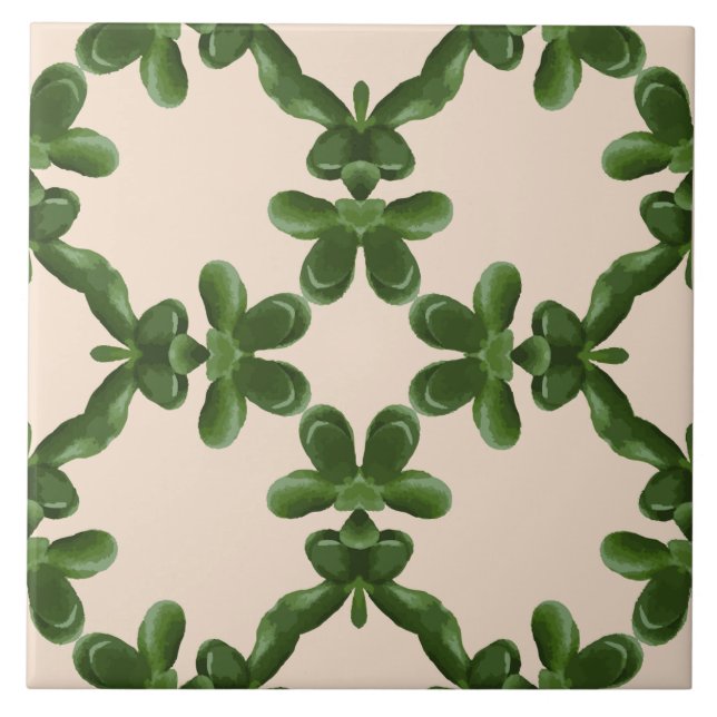 Jade Lattice in Cream Tile (Front)