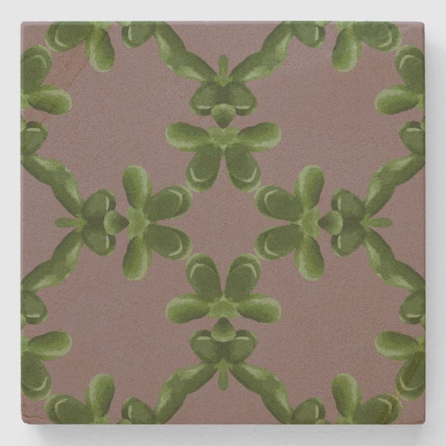 Jade Lattice in Dusty Lilac Stone Coaster (Front)