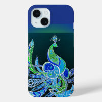 Jade Majesty Elegant Green and blue peacock 