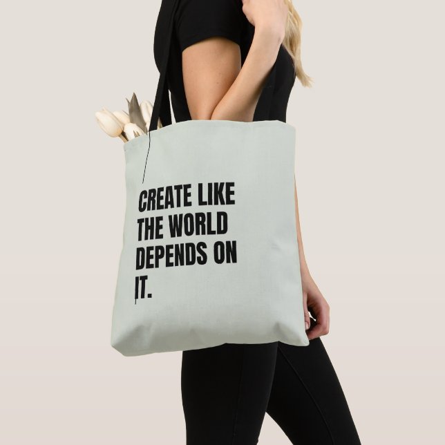 Jade Mist Bold Black Typography Artists Powerful  Tote Bag (Close Up)