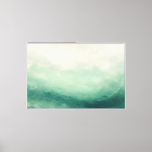 Jade Mist High-Key Soft Green Abstract Canvas Print