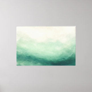 Jade Mist High-Key Soft Green Abstract Canvas Print
