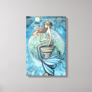 Jade Moon Mermaid Fantasy Art Wrapped Canvas