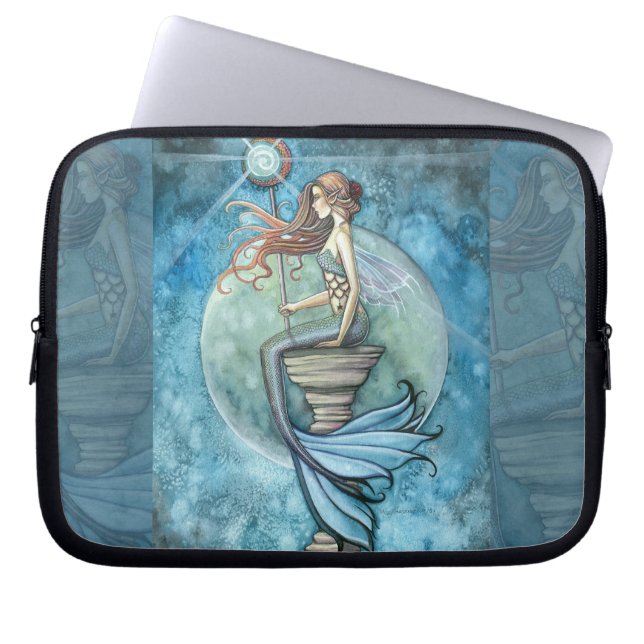Jade Moon Mermaid Laptop Sleeve (Front)
