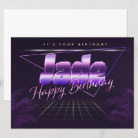 Jade Name First name lila retro card Birthday