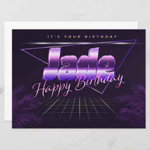 Jade Name First name lila retro card Birthday