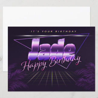 Jade Name First name lila retro card Birthday