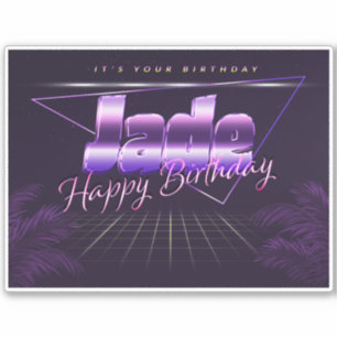 Jade name first name lila retro sticker birthday