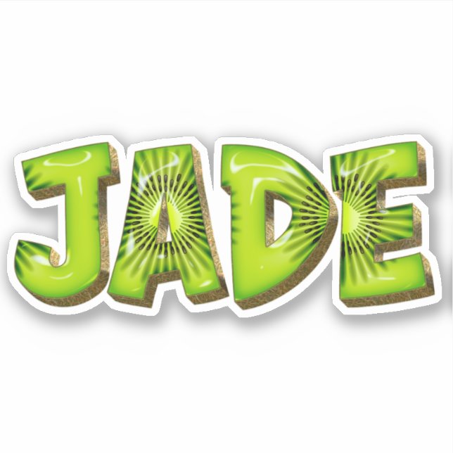 Jade Name Kiwi Design Decal Sticker (Front)