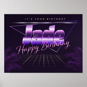 Jade Name Vorname lila retro Poster Geburtstag