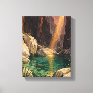Jade Pool beneath the Plum Canyon - Desert Landsca Canvas Print