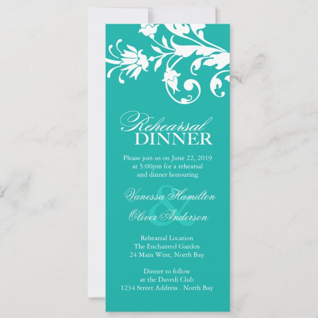 Jade Rehearsal Dinner Invitations (Front)