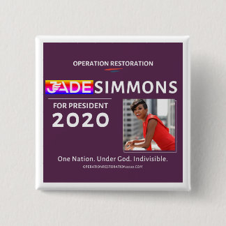 Jade Simmons for President 2020 15 Cm Square Badge