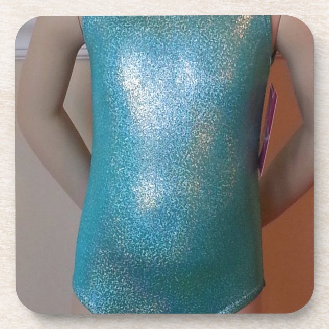 Jade Sparkle Gymnastics Leotard Lover Coaster (Front)