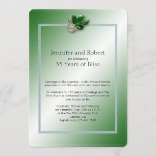 Jade Swan 35th Wedding Anniversary Invitation