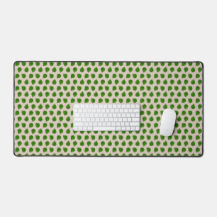 Jade Tree Green Leaves on Beige Desk Mat