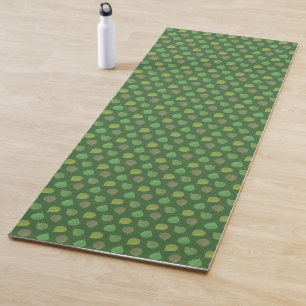 Jade Tree Leaves on Green Yoga Mat