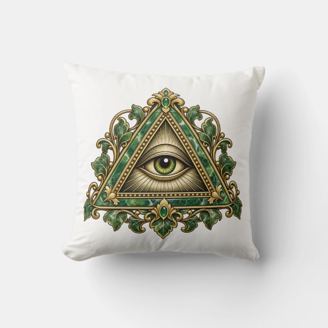 Jade Vine Eye Throw Pillow (Front)