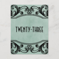 Jade Vintage Swirls Table Number Postcard
