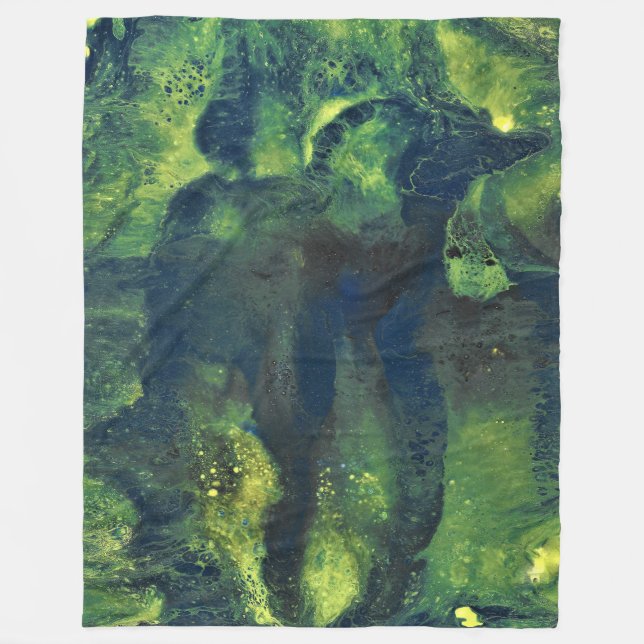 Jaded Lover 1 Deep Green Abstract Blanket (Front)