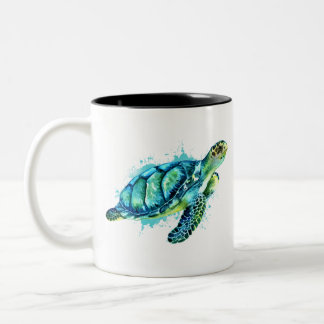 JadeTurtle Love Turtles save turtles Two-Tone Coffee Mug
