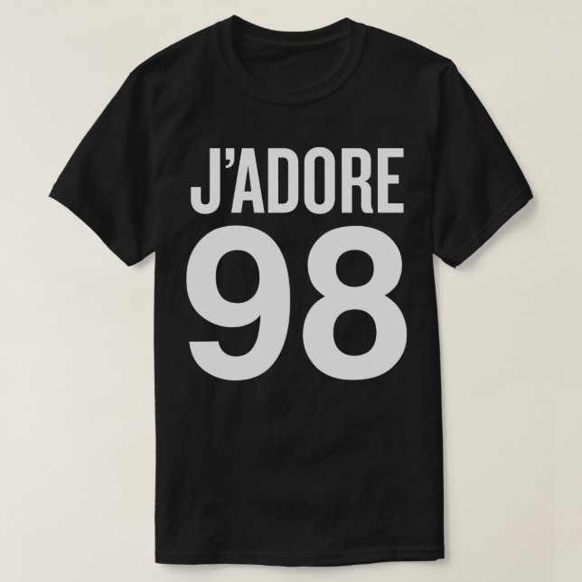 Jadore 98 I love 98 Celebrity Trendy  T-Shirt (Design Front)